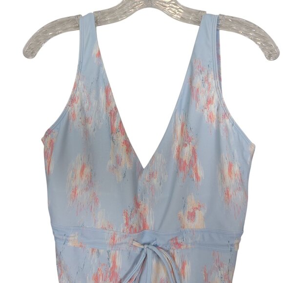 Summersalt One-Piece Women's Swimsuit 8 Abstract Pastel V-Neck Waist Tie Lined - Picture 5 of 16